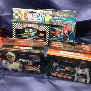 NASCAR Collectible Playing Cards Sets 4 sets altogether 2 Dale SR 1 JR 1 Nascar